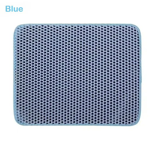 Double Layer Waterproof Cat Litter Mat, Non-Slip Foldable Pad Washable Mat